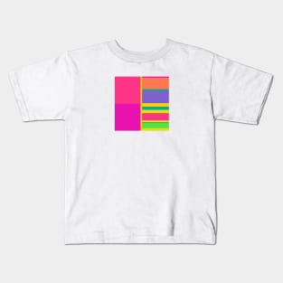 It's hip to be square. . . in neon color block pattern - neon pink,neon yellow, neon green Kids T-Shirt